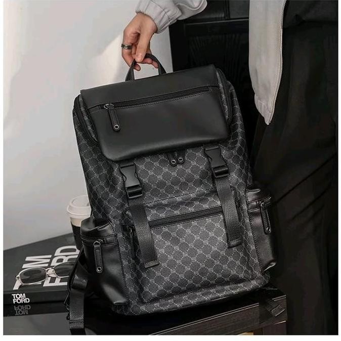 New Arrival Ransel Kulit Pria Wanita Keren Import Ori Premium Backpack Kulit Tas Punggung Sekolah Ku