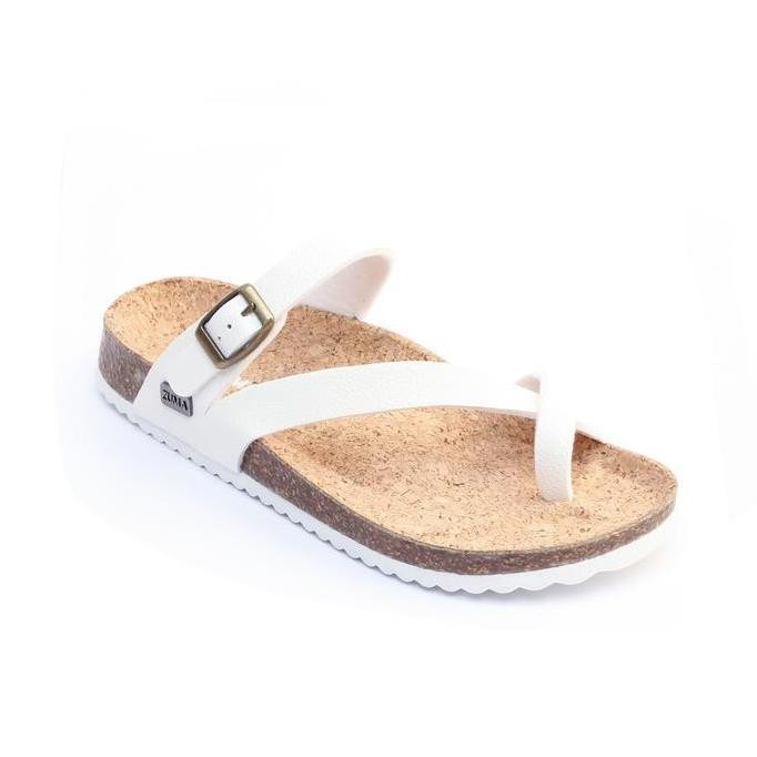 Zuma Women Luna 3 White, Sandal Slop Wanita Karet Slip On Polos, White