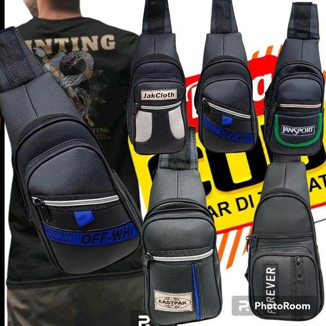 Tas Selempang Pria Paket Usaha 5 In 1 Tas Selempang Pria Tas Punggung Tas Slingbag Pria - Cowo - Cow