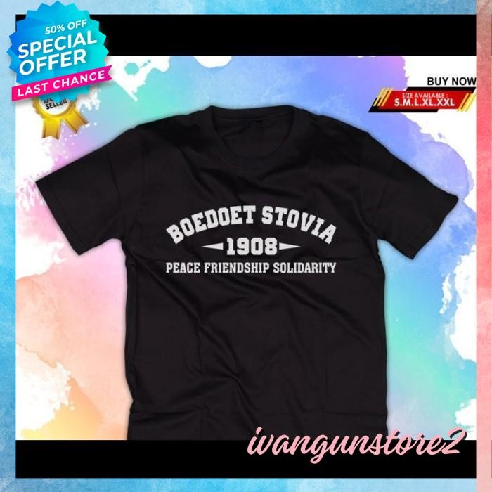 BAHAN BERKUALITAS TINGGI KAOS TSHIRT BAJU MURAH COMBED 30 DISTRO STM SOLIDARITY BOEDOET STOVIA 1908 