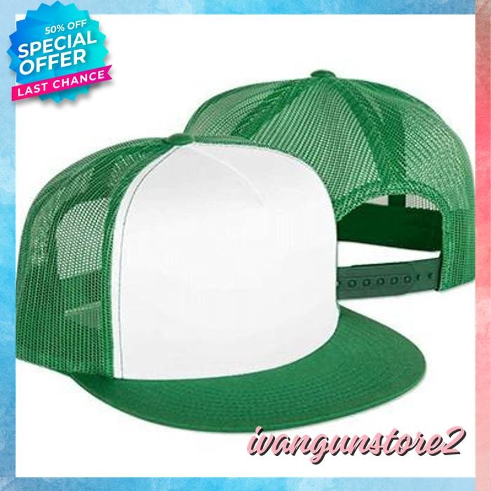 HIGHT CLASS TOPI TRUCKER JARING SNAPBACK LIDAH LURUS HAT CAP DISTRO HITAM POLOS CUSTOM INDONESIA PRI