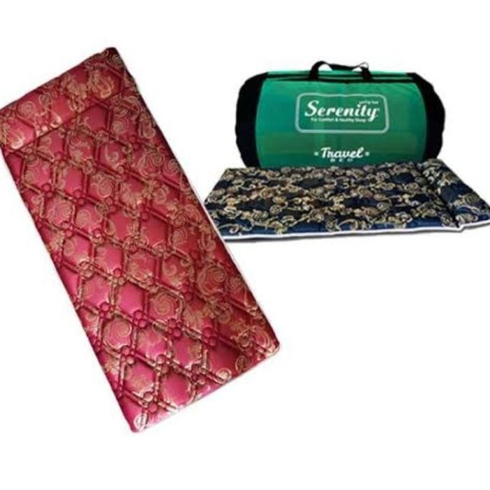 Serenity Travel Bed Kasur Lantai Elite Kualitas Royal Foam Bahan Jakat Tebal & Oscar Sintetis Busa S