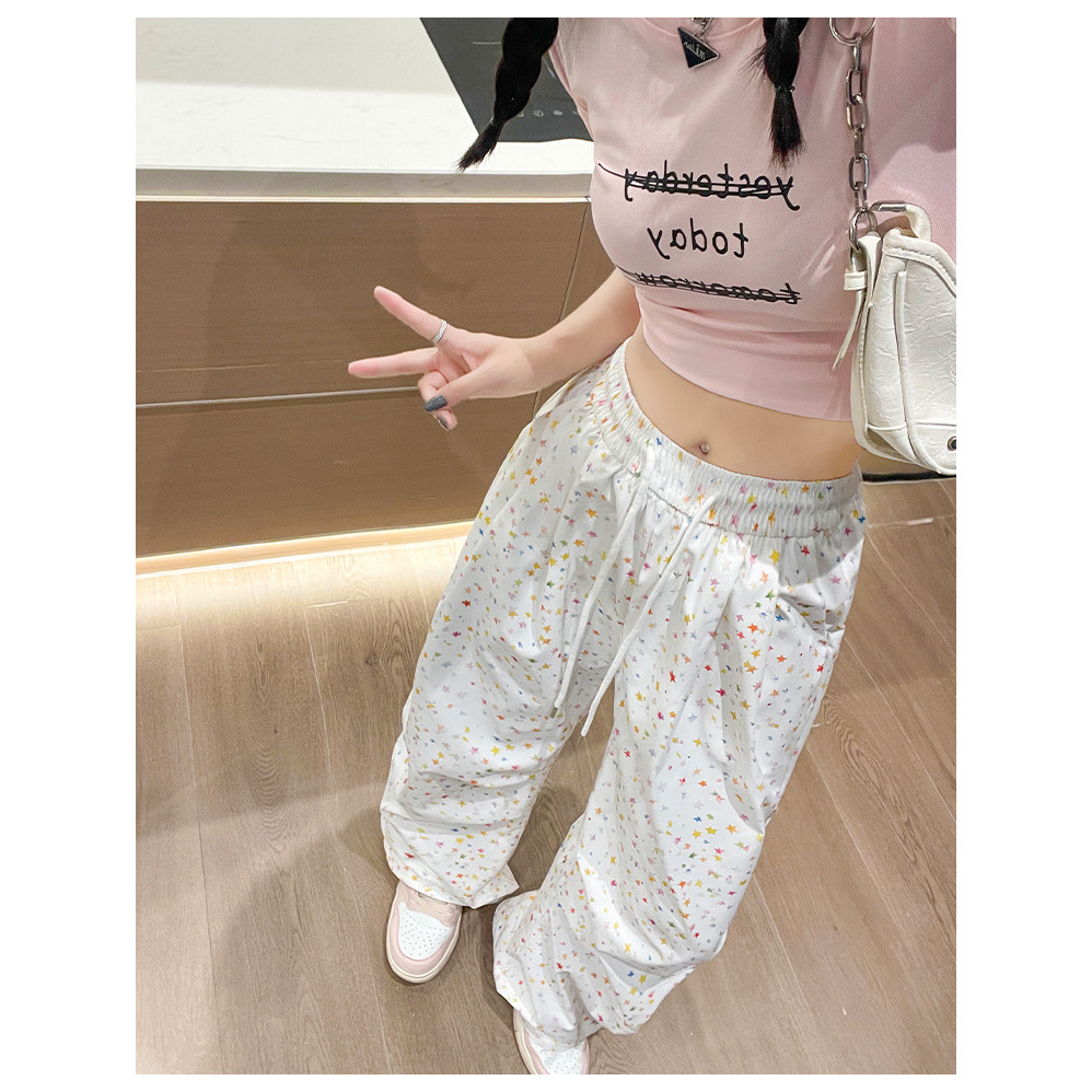 Dainty VogueCelana Olahraga Longgar Overall Putih Tipis Musim Panas Wanita