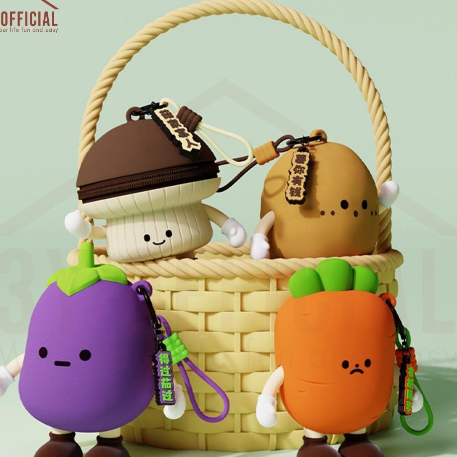 3Y Readysto Q Uncle Quncle Silikon Bag Charm Keychain Sayur Mayur Silicone