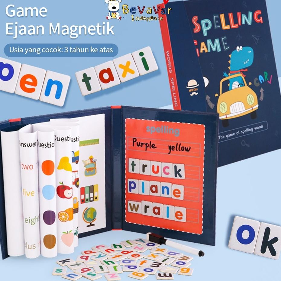 Mainan Magnet Edukasi Anak Buku Belajar Menulis Huruf Dan Angka Spelling Game Book