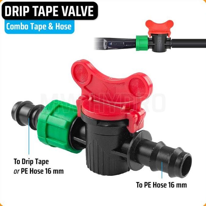 ,,,,,,,] Drip Tape Valve - Combo Tape & Hose | Konektor Keran Selang Driptape Irigasi Hidroponik - C