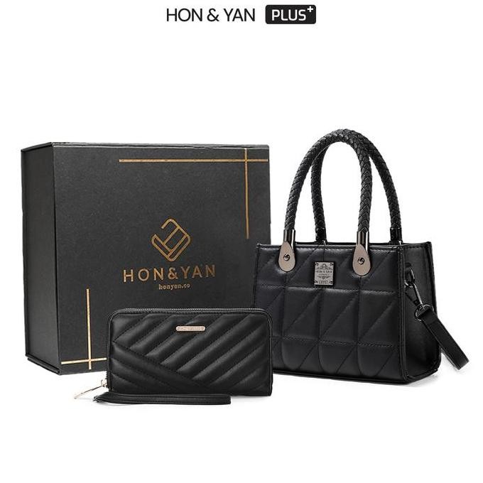 HONYAN PLUS Tas Wanita Caroline Gift Set Tas Selempang Wanita Slingbag Gift Set 2In1 Premium HM