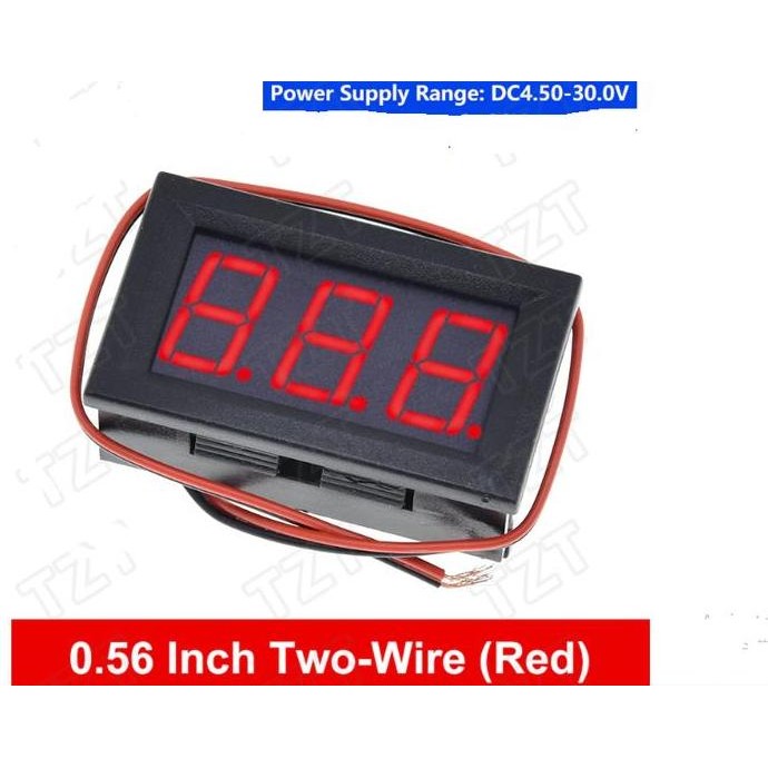 ------] Digital Voltmeter Mini waterproof Dengan Frame V DC 2 kabel