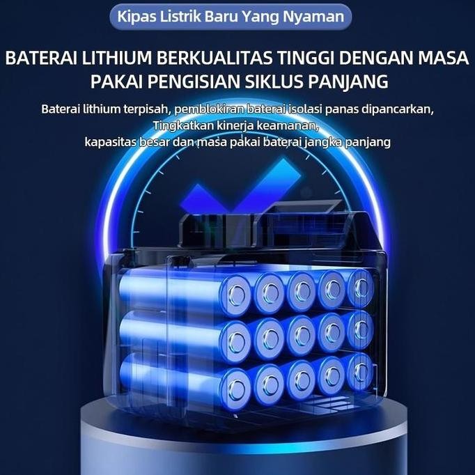 Kipas Listrik Nirkabel 8 Inci Dengan Masa Pakai Baterai Yang Sangat Lama, Dapat Diisi Ulang Dengan B