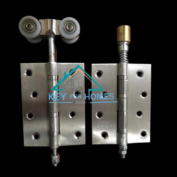 1 SET RODA ATAS PINTU LIPAT+ENGSEL BAWAH PINTU LIPAT ALUMINIUM