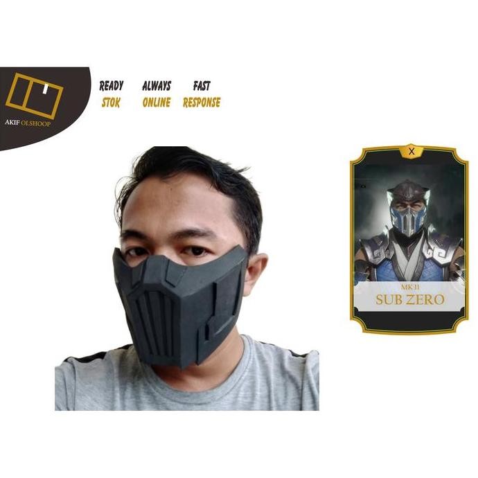 Ready  Masker Sub-Zero Cosplay Hitam polos