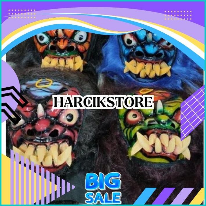 Topeng Buto Gedruk Mainan Anak Seram Asli Kayu DISKOM