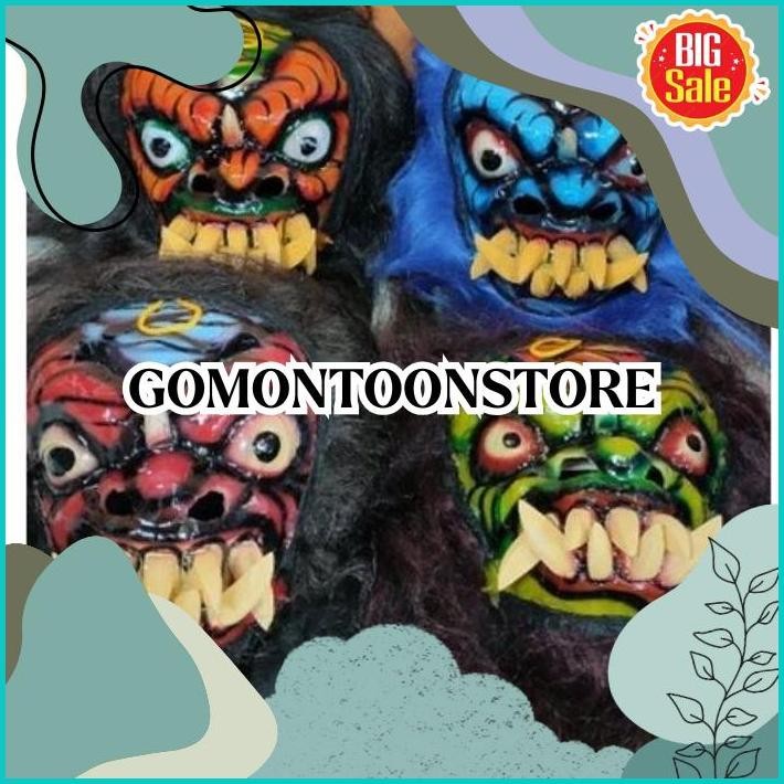 Topeng Buto Gedruk Mainan Anak Seram Asli Kayu COD