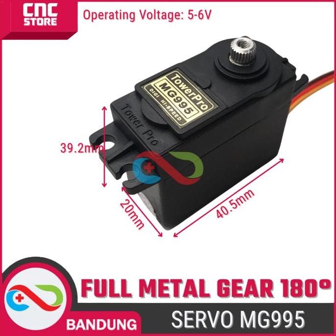 Motor Servo Mg995 Tower Pro Full Metal 180 Derajat Untuk Penggerak Dan Robotika Baru