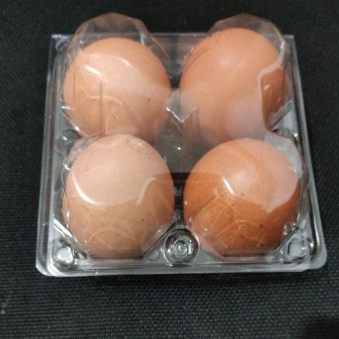 Mika Telur / Tray Telur isi 4 Butir Sudah ada Pengunci / Mika Telur PET @ 50 pcs