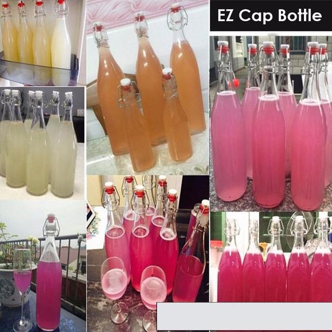 Botol Beling Kaca Tutup Kait Swing Lid Kedap Udara 1 Liter 250 ml