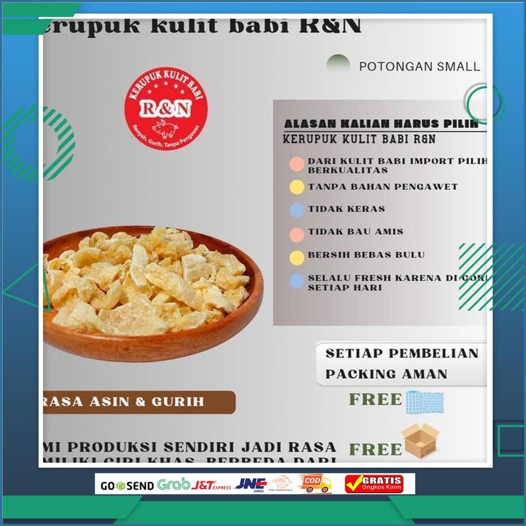 Kerupuk Kulit Babi R&N Mentah Small 500Gr Import Cu Jiu Cha Premium Non Halal