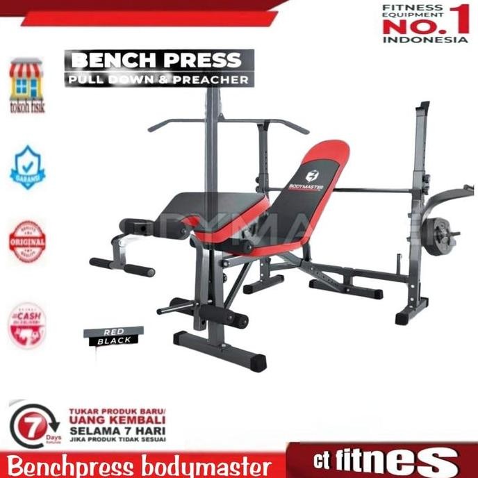 BENCH PRES ALAT FITNES ANGKAT BEBAN SATU SET/STIK BAR/BEBAN