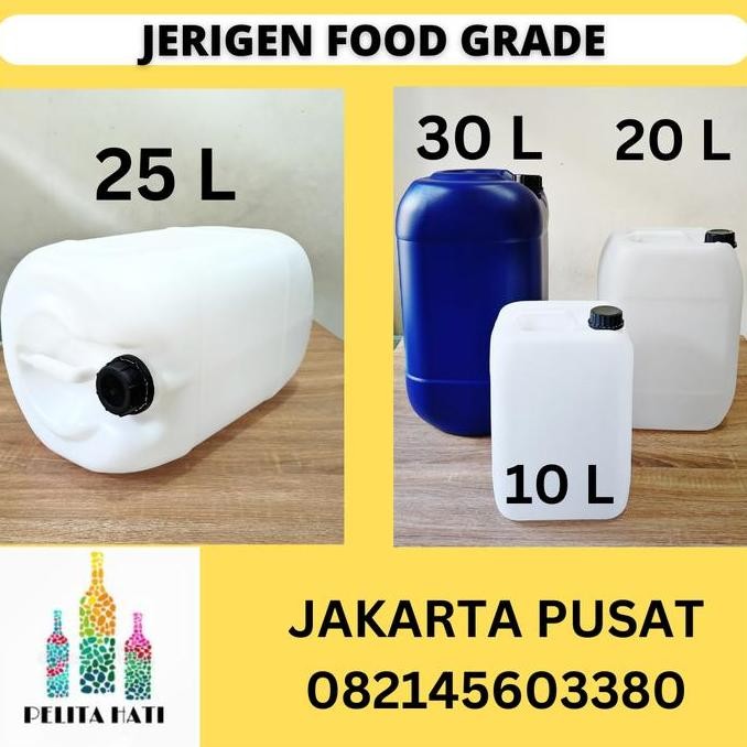 JERIGEN PLASTIK FOOD GRADE UKURAN 10 18 20 25 30 LITER BARU SEGEL
