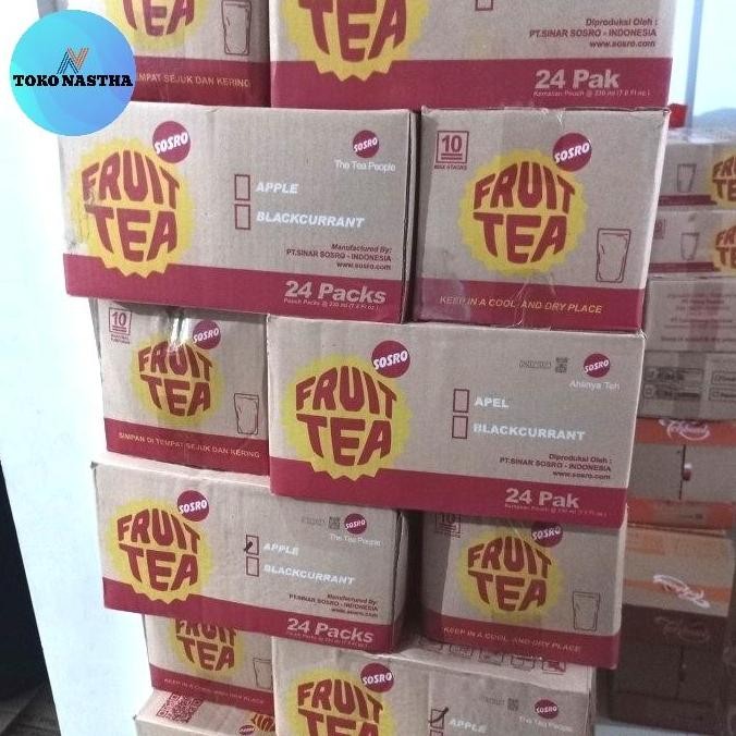 READY STOCK FRUIT TEA/TEH POUCH 230ML SOSRO 1 DUS ISI 24 PCS 