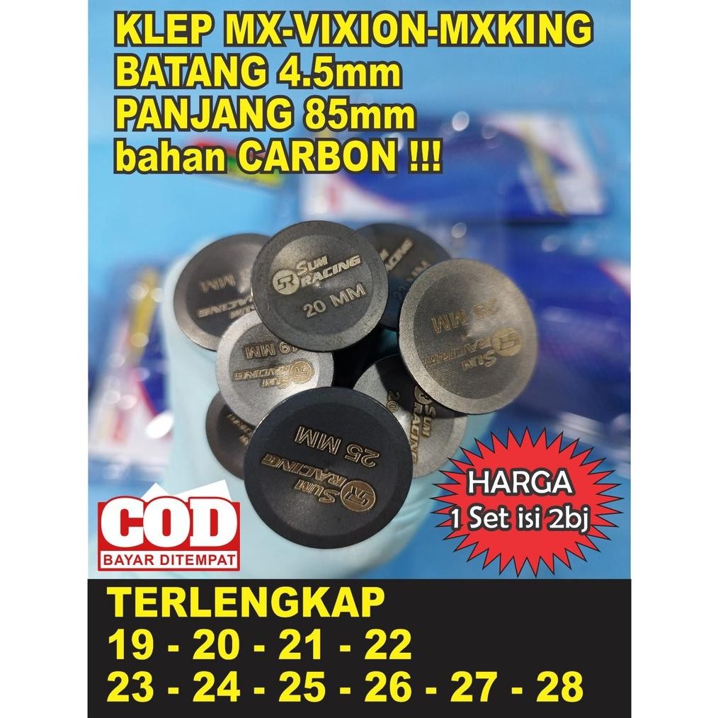 Promo KLEP SUM RACING  MX VIXION MXKING BATANG 4.5 TERLENGKAP 19 20 21 22 23 24 25 26 27 28 COD