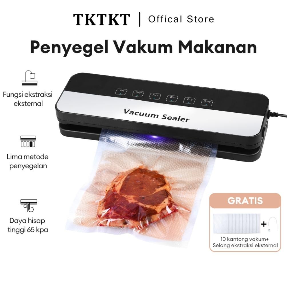 TKTKT 6 in 1 Food sealer 65kpa vacuum sealer makanan Food Packing Machine alat vacuum makanan vacum 