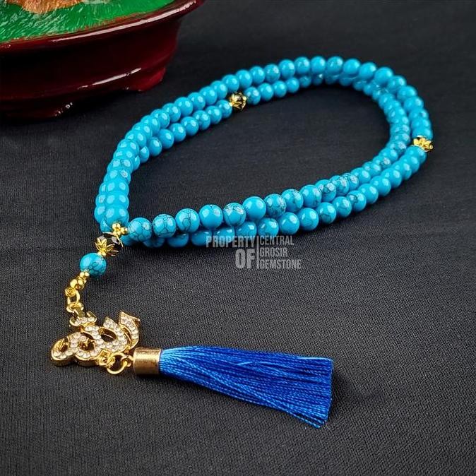 Tasbih 99 Butir Batu Pirus Biru Tasbeh Jokowi Habib Lutfi Turquoise
