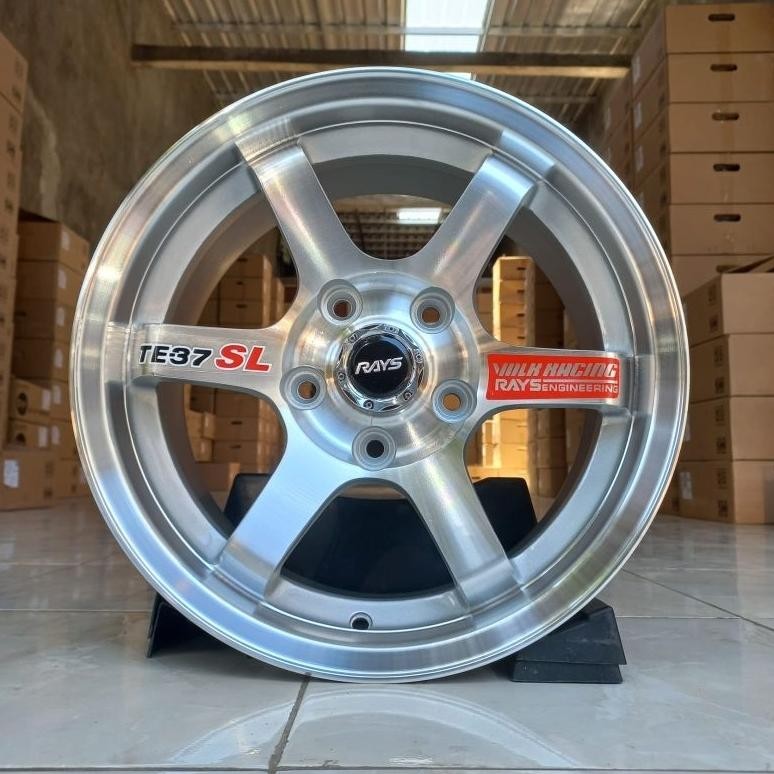 1 SET VELG BARU TE37 SL R16 H5 vcd 114 Lbr 7 ET 35 Wrn Silver Polish