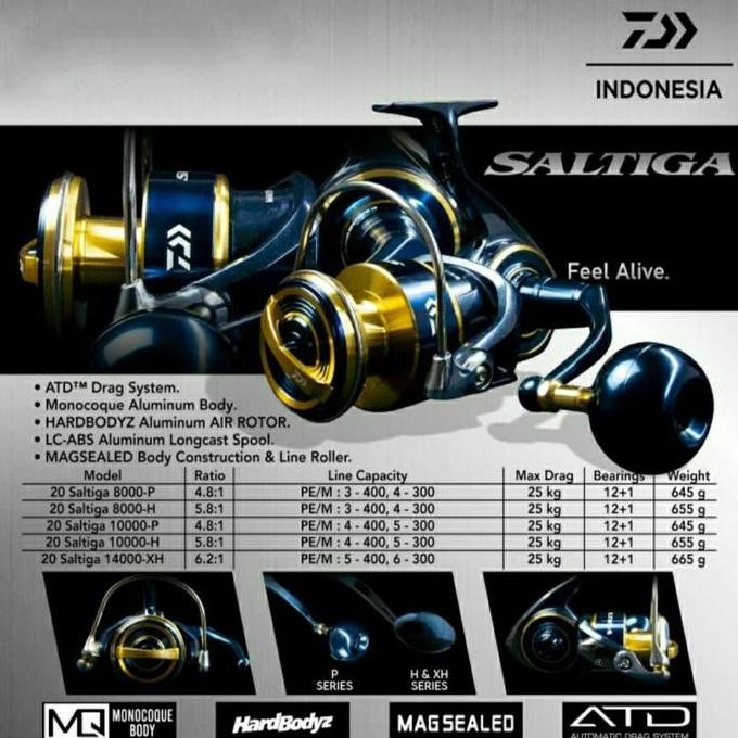 Original Reel Daiwa Saltiga 14000XH - 8000P - 10000P - 10000H