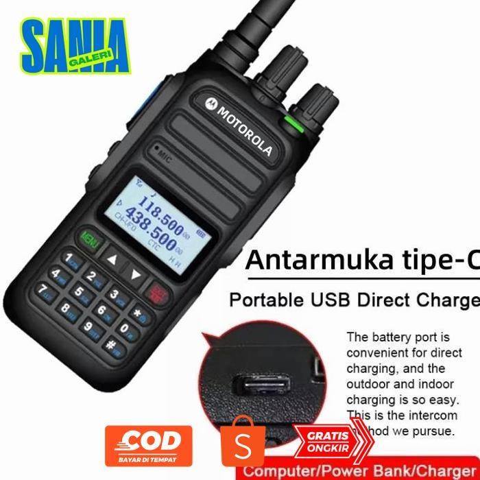 Ox04 Paling Laris! fx-23 HT Motorola 370S 15 Watt Walkie Talkie Radio Jarak Jauh 20KM satu tombol un
