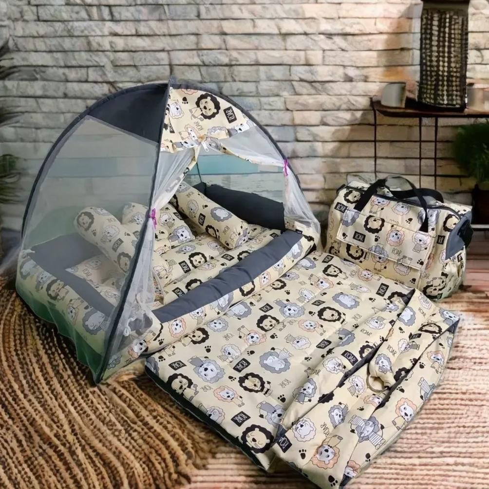 Kasur Kelambu Bayi FREE BEDCOVER + Tas & Gendongan | Set Kasur Bayi Kelambu | Kado Baby