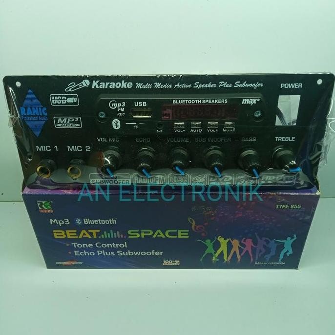 Kit Tone Control Stereo Karaoke Mic Echo Subwoofer Mp3 Bluetooth