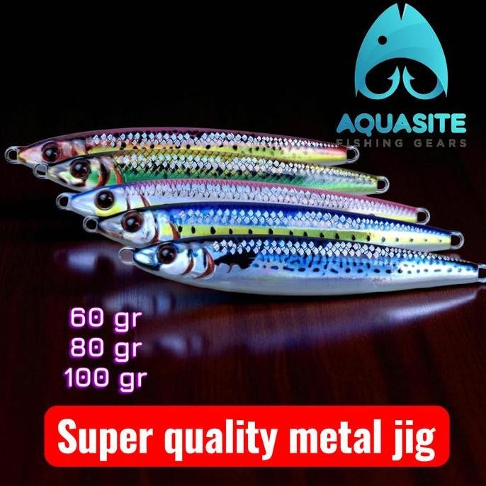Aquasite Mocelless Umpan jigging | Metal Jig 60 80 100 gram | Handmade Presisi Realistik Bionik kual