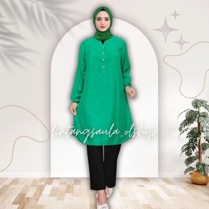 Tunik Polos viscose Jumbo hijau daun