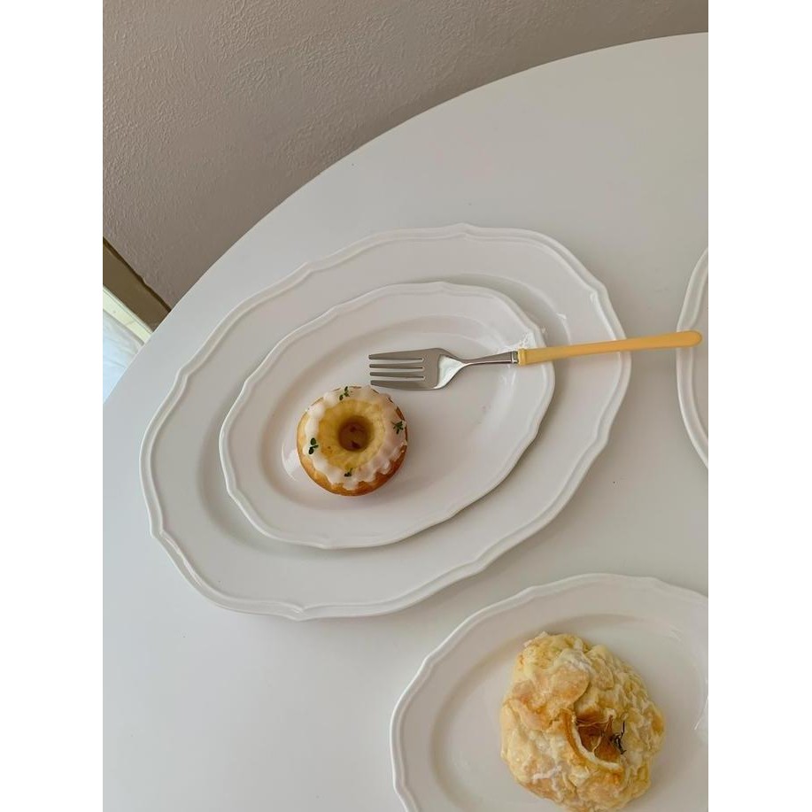 [MINIHOME] GOUW Plate Piring Korea Aesthetic Homecafe Minimalis Alas Makan Keramik Kaca Estetik Polo