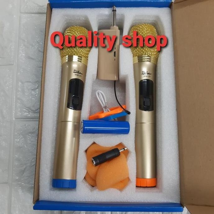 Mic Wireless Blackspider Wm20 Isi 2 Mic Baterai Charger Uhf
