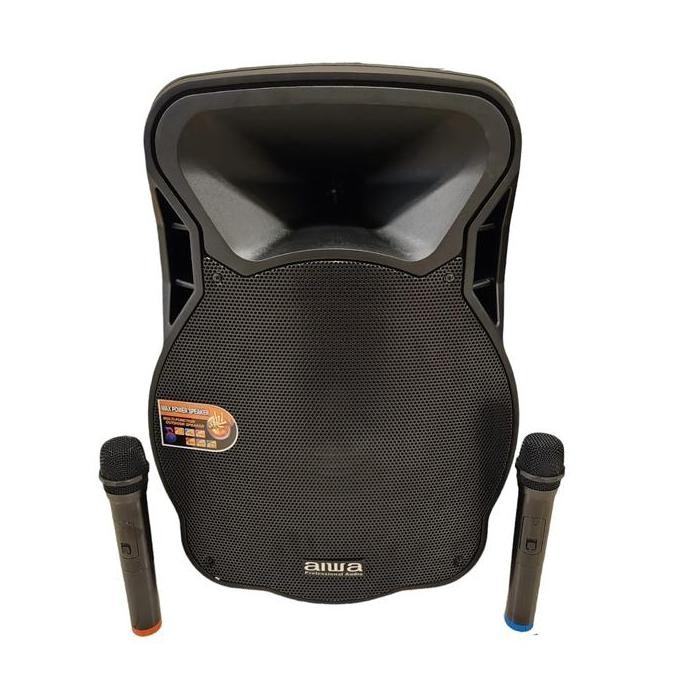 Speaker Metting Portable Aiwa 15 Inch Baterai Recharge