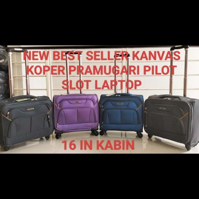 BEBAS ONGKIR - KOPER KABIN KAIN 14 INCHI POLO CLASSIC USB PORT MODEL PRAMUGARI ORI