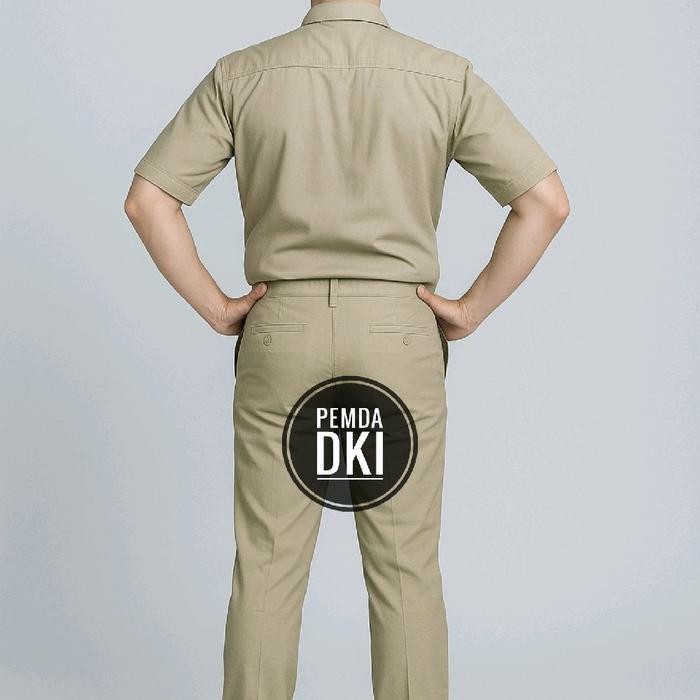 Baju Seragam Pemda Dki Coklat Khaki Setelan Pemda Pns Kemeja Dan Celana
