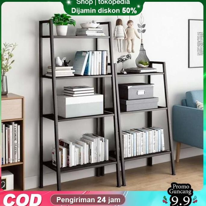 BEBAS ONGKIR - [AK]Besi 5L Tingkat Rack Metal Tempat Penyimpanan Serbaguna Rak Susun Besi Putih&Hita