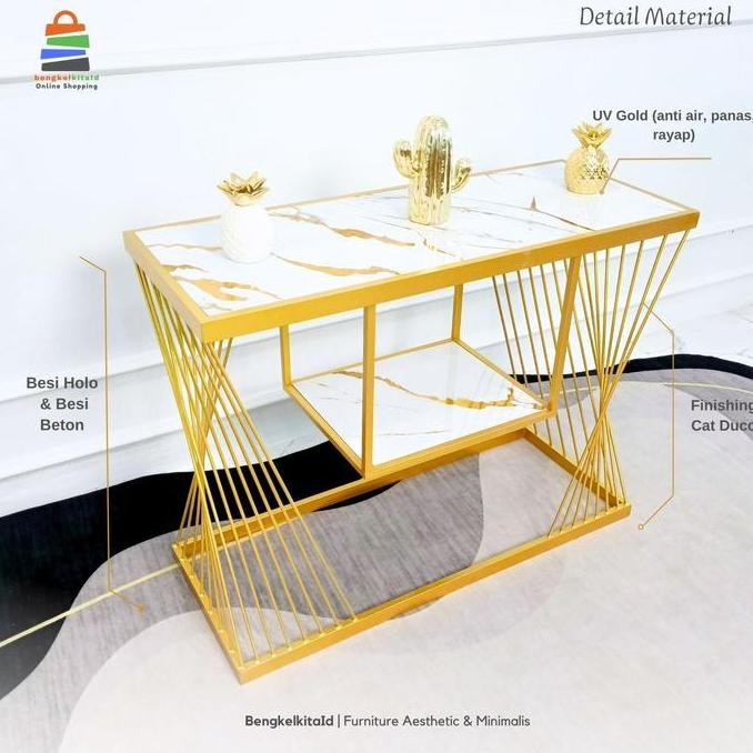 PROMO DISKON - Zivana Meja Console Meja Nail Art Minimalis Meja Nail Art Aesthetic Meja RuangTengah 