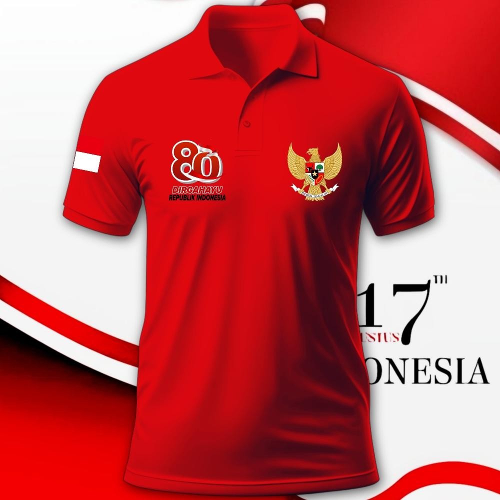 Recomend (10 MOTIF) KAOS KERAH 17 AGUSTUS 2025 PRIA WANITA DEWASA / KAOS WANGKI MERAH PUTIH 17 AGUST