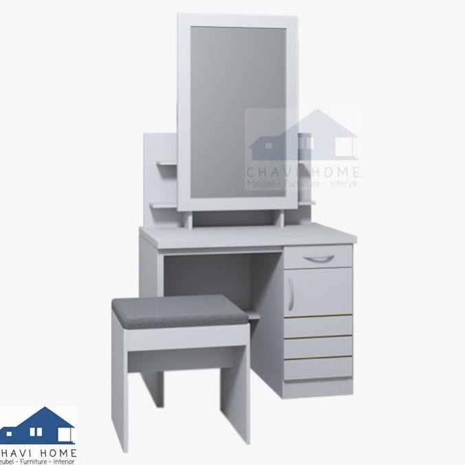 meja rias kaca slide geser