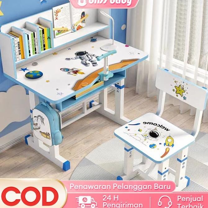 PROMO - CODBliss Baby Meja Belajar Anak Meja kursi anak Set Meja Meja Tulis Anak Set Meja Belajar + 