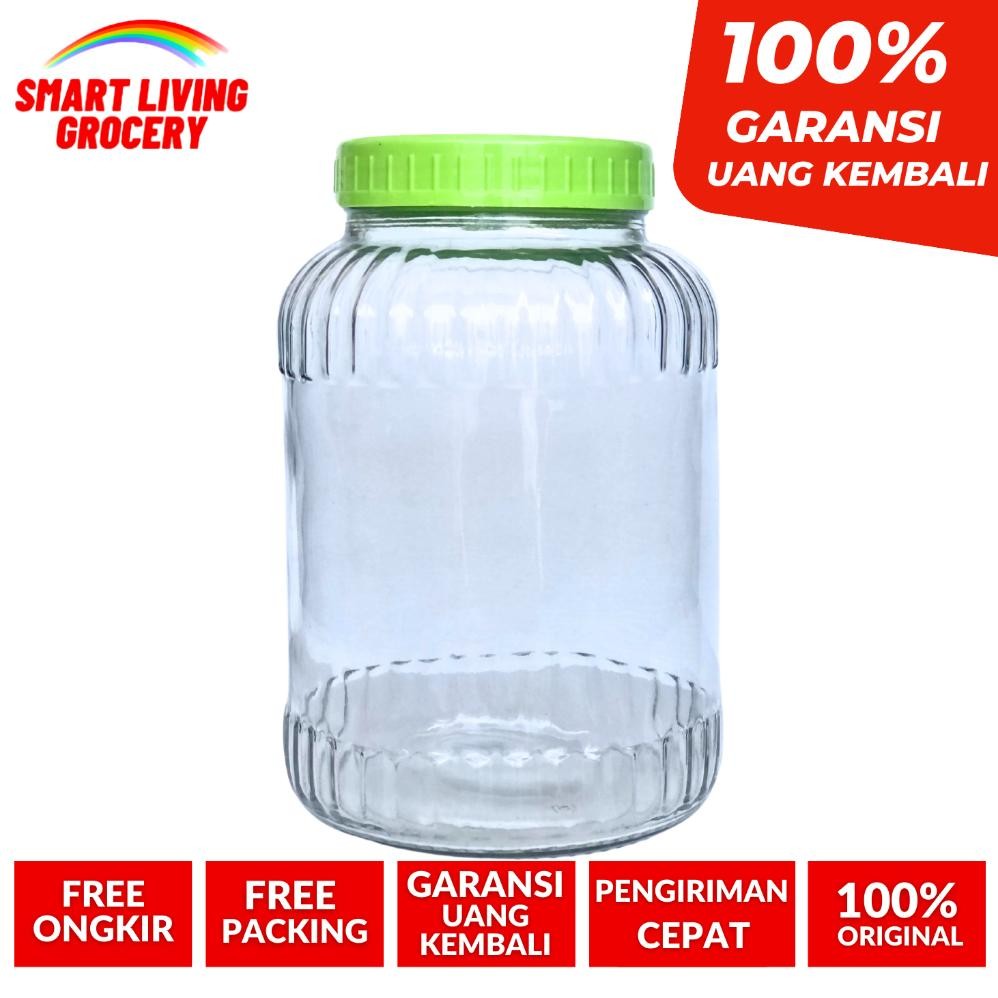 Terbaru - TOPLES JAR KACA TUTUP STAINLESS STEEL PEGANGAN KEDAP UDARA 5 L TEMPAT PENYIMPANAN MAKANAN 