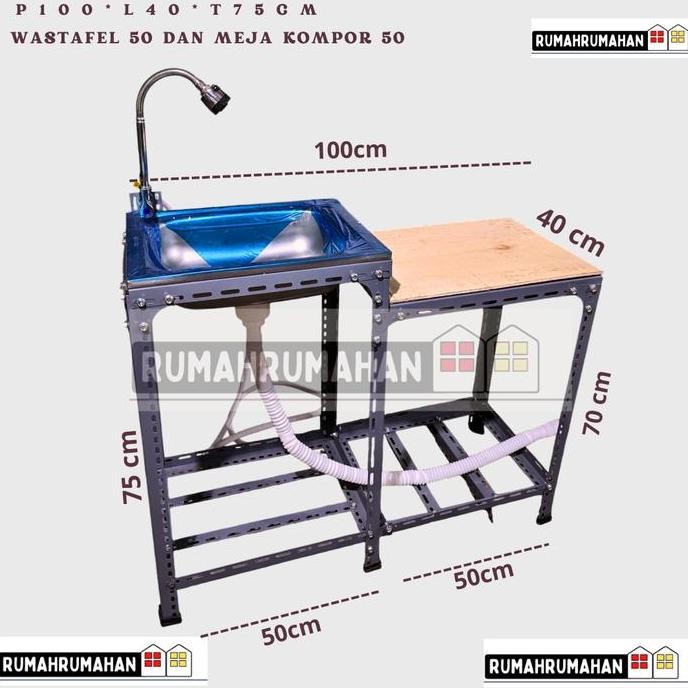 Wastafel meja kompor minimalis 1 tungku