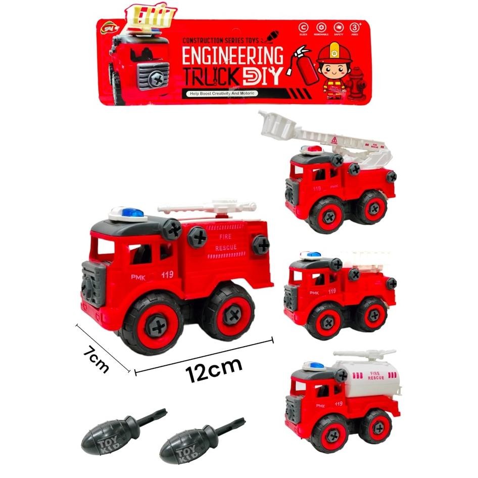 Special - REDFIRE TOYS MAINAN EDUKASI TRUCK BONGKAR PASANG DIY SERI KONSTRUKSI ARMY PMK ISI 4 