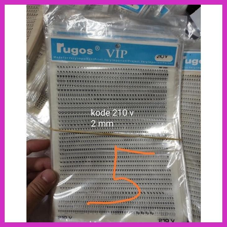(SEKOLAH) RUGOS HURUF ANGKA 1.5MM SD 2.7 MM HARGA PER LEMBAR 2022 GOOD QUALITY