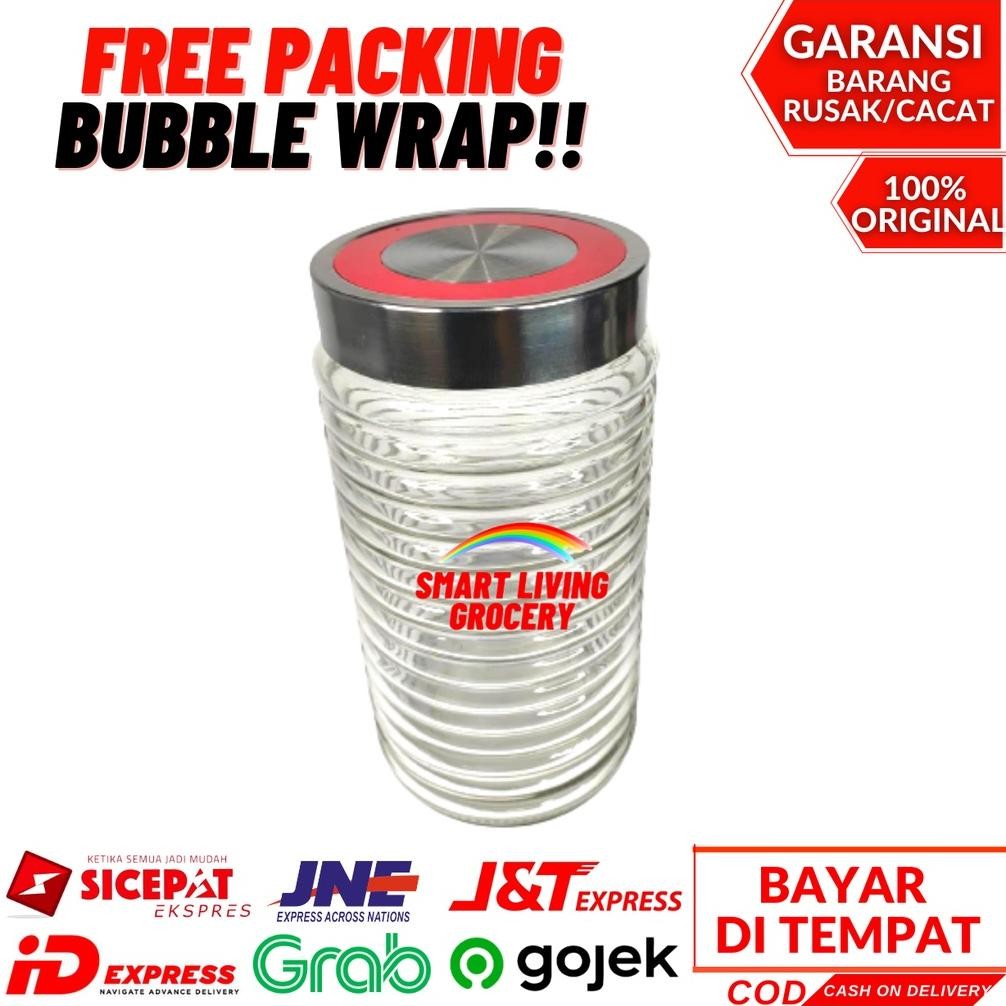 Big Sale - TOPLES KACA KEDAP UDARA 2 LITER WADAH TEMPAT TOPLES LODONG PENYIMPANAN MAKANAN CAMILAN SN