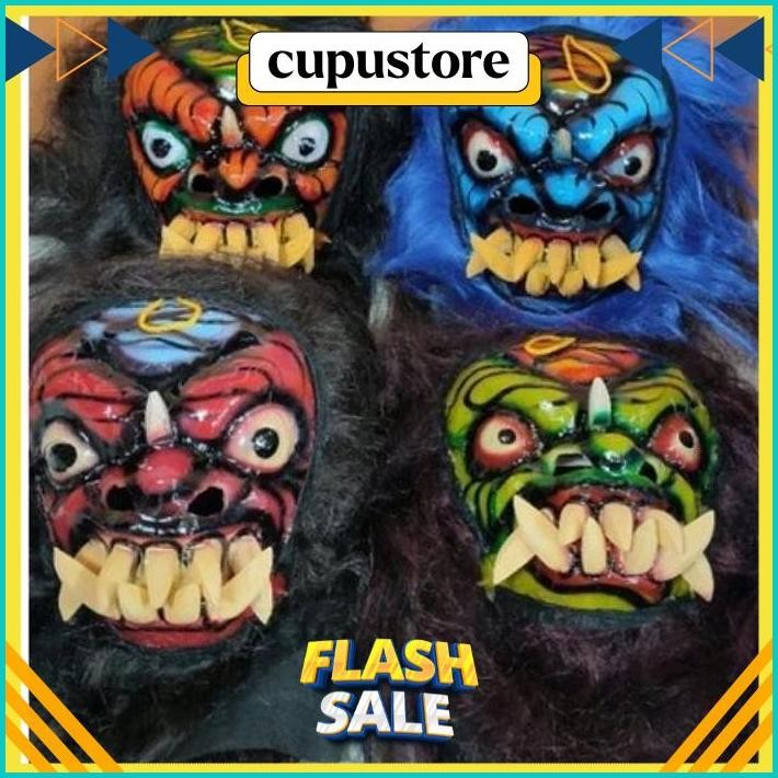 SALE Topeng Buto Gedruk Mainan Anak Seram Asli Kayu